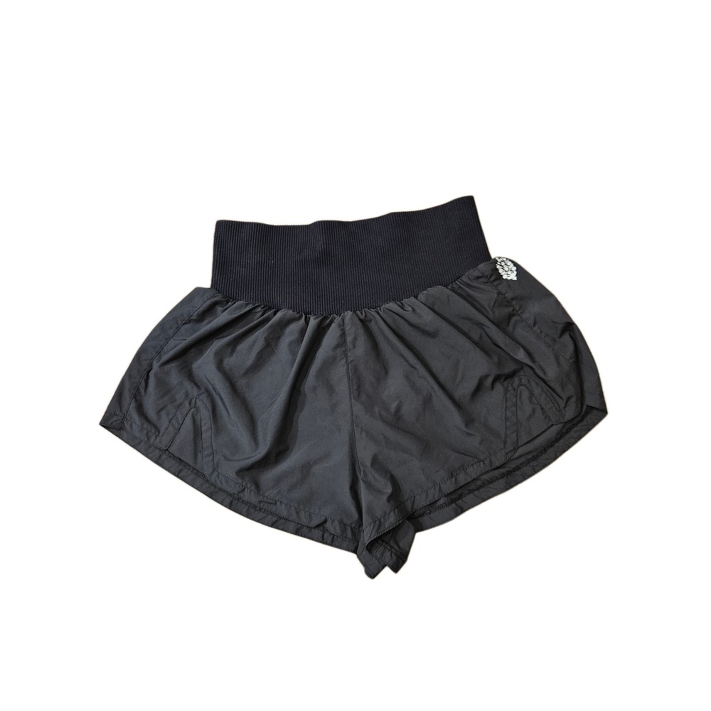FP Movement Free People Black Carpe Diem High-Waist Athletic Shorts Size Medium
